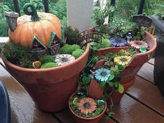 Jarros decorados para enfeitar a casa ou jardim