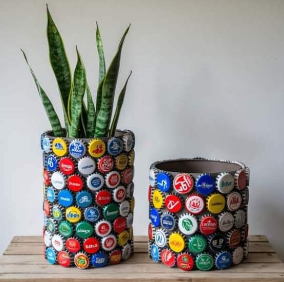 Artesanatos com Reciclagem de Tampas