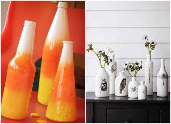 Vasos reciclados com garrafas