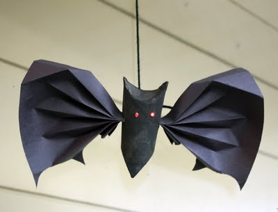 Morcego de papel passo a passo