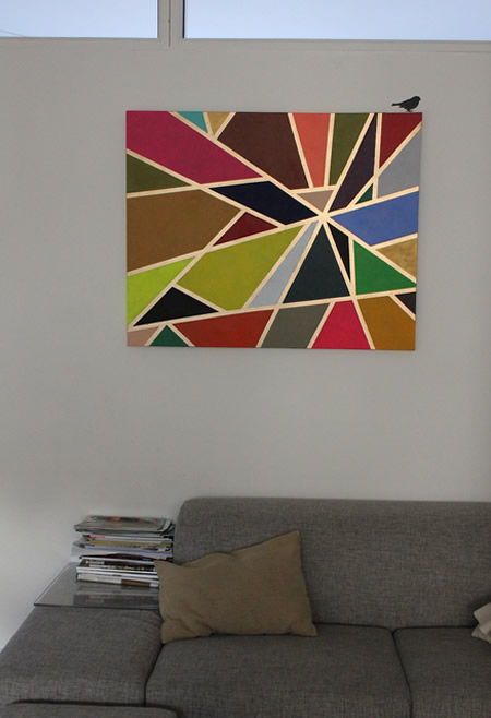 Quadro colorido com técnica de pintura fácil para decorar a casa