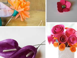 5 tipos diferentes de flores de papel para decoração