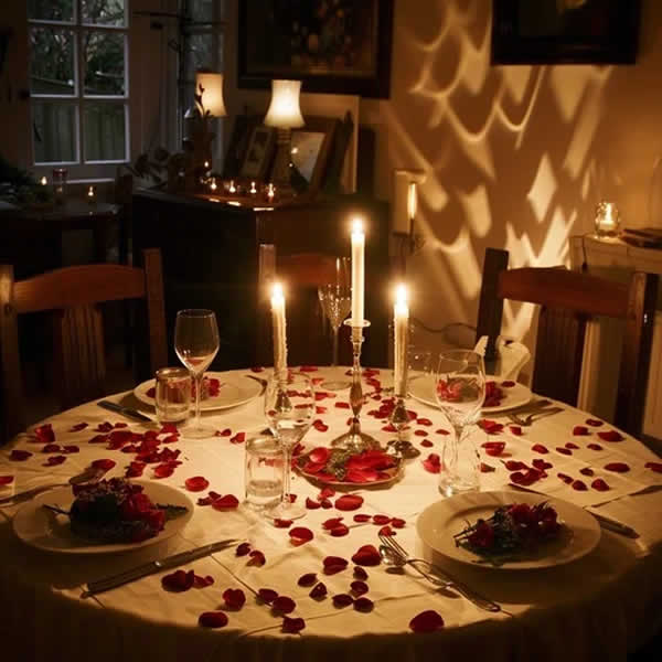 Decoração para Mesa de Jantar Romântico