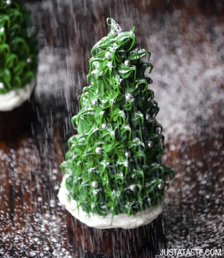 Cupcake em forma de Árvore de Natal