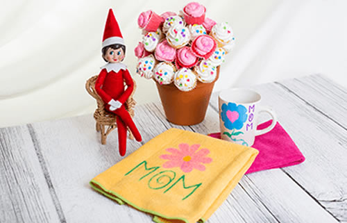 Arranjo com cupcakes para o Dia das Mães