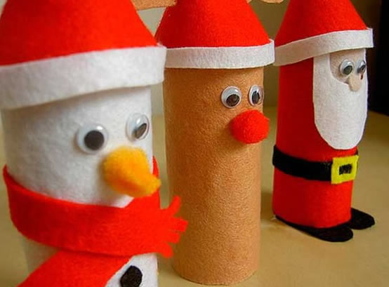 Papai Noel com Feltro e Papel Higiênico