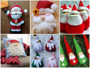 Moldes para fazer Papai Noel de Feltro