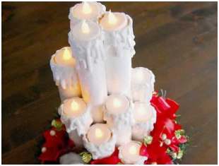 Decoração com Velas de Rolos de Papel