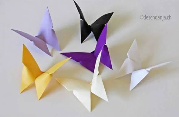 Como fazer Borboletas de Origami passo a passo - Super Fácil