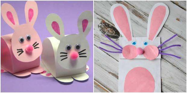 Coelhinhos de papel para decoração de Páscoa