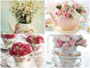 10 Exemplos para fazer Decoração de Xícara com Flores Dentro