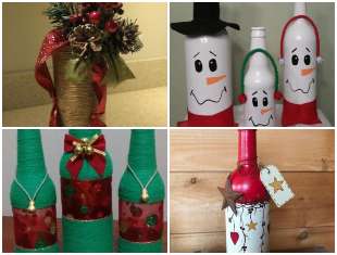 Garrafas Decoradas para o Natal