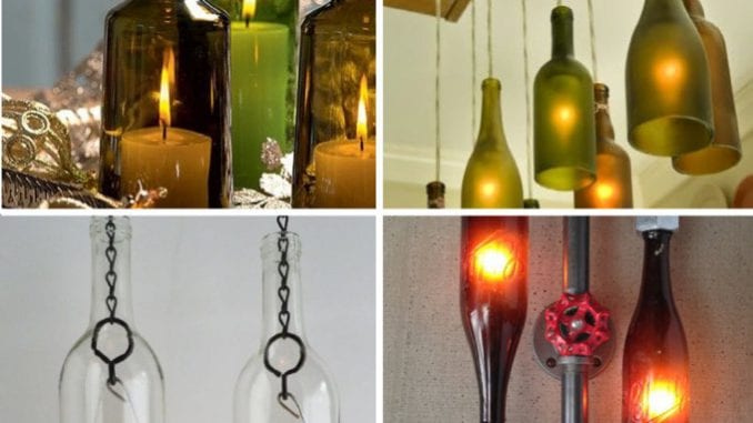 artesanato decorativo luminária de garrafa de vidro reciclada (6)