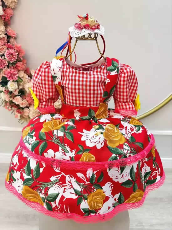 Vestido Junino com Chita