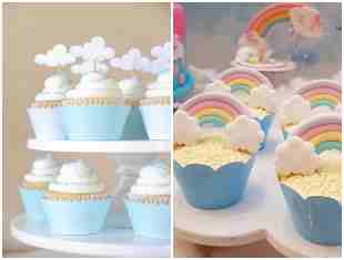 Cupcakes Decorados para Festa Chuva de Amor