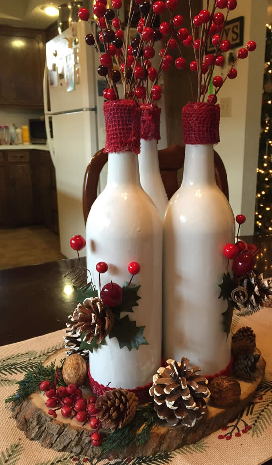Decoração de Natal com garrafas