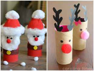 Artesanatos com rolos de papelão para o Natal