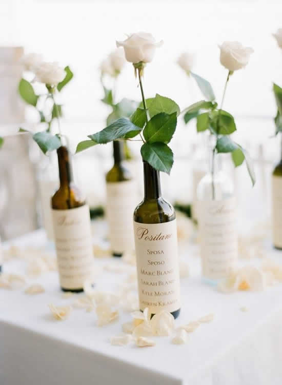 Lindas garrafas para decoração de casamento