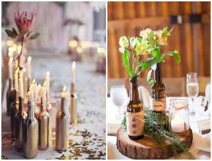 decoracao-para-casamento-com-garrafas-capa-2 Enfeites para mesa de casamento com garrafas