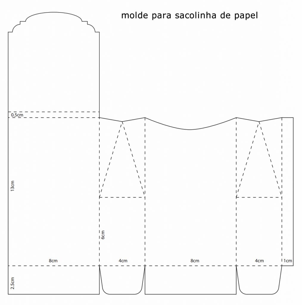 Sacolinha de papel com molde para lembrancinha - Como fazer em casa