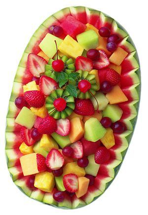 Decoração com melancia e frutas para o verão