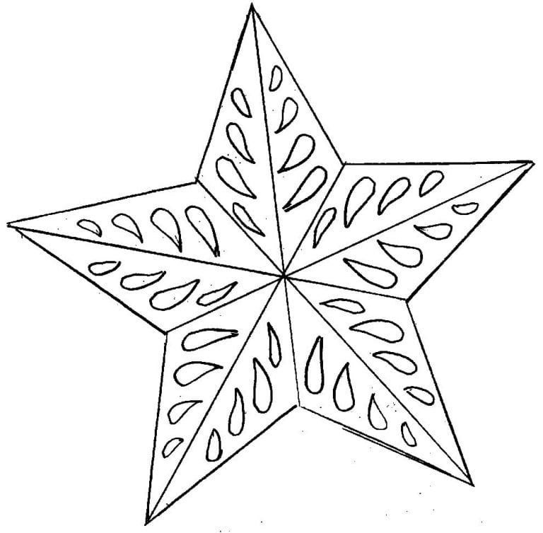 30+ Desenhos de Estrela de Natal para pintar - Como fazer em casa