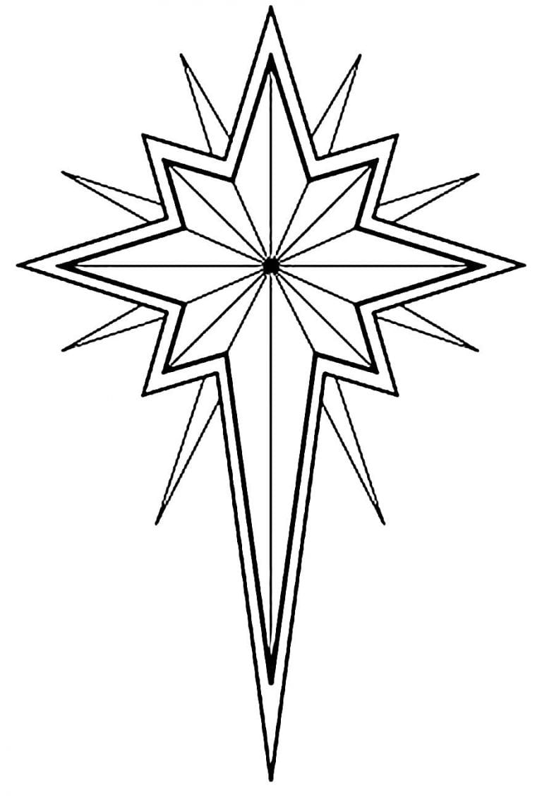 30+ Desenhos de Estrela de Natal para pintar - Como fazer em casa