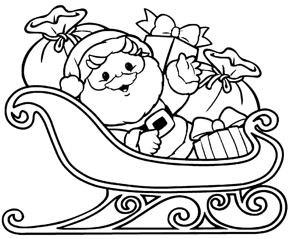 Desenho fofo do Papai Noel para colorir