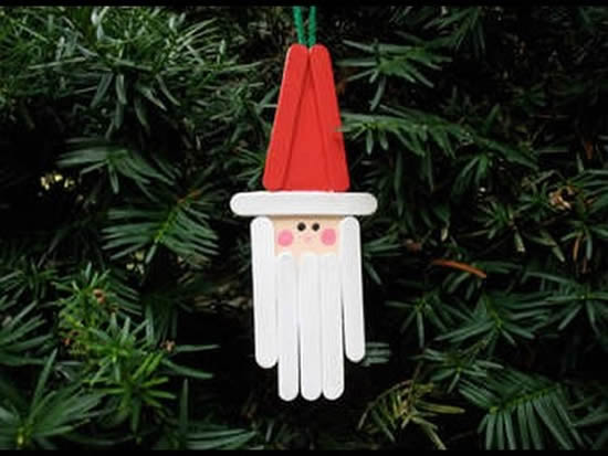 Papai Noel lindo com palitos de picolé
