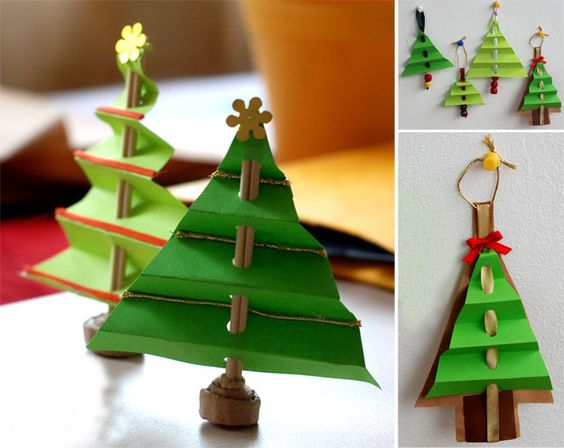 Árvores de Natal com papel - Como fazer em casa Decoração de natal