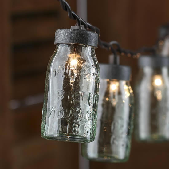 Decoração com potes de vidro para o Natal