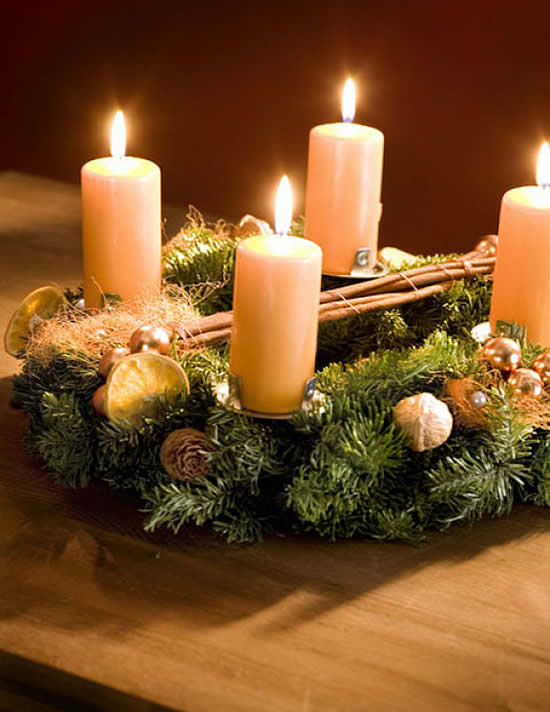 Enfeites lindos com velas para Natal
