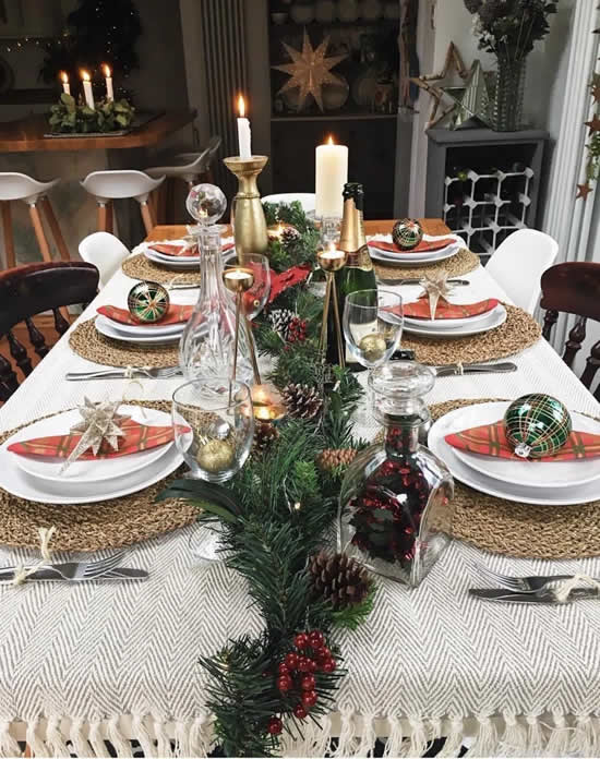 Decoração para mesa de Natal