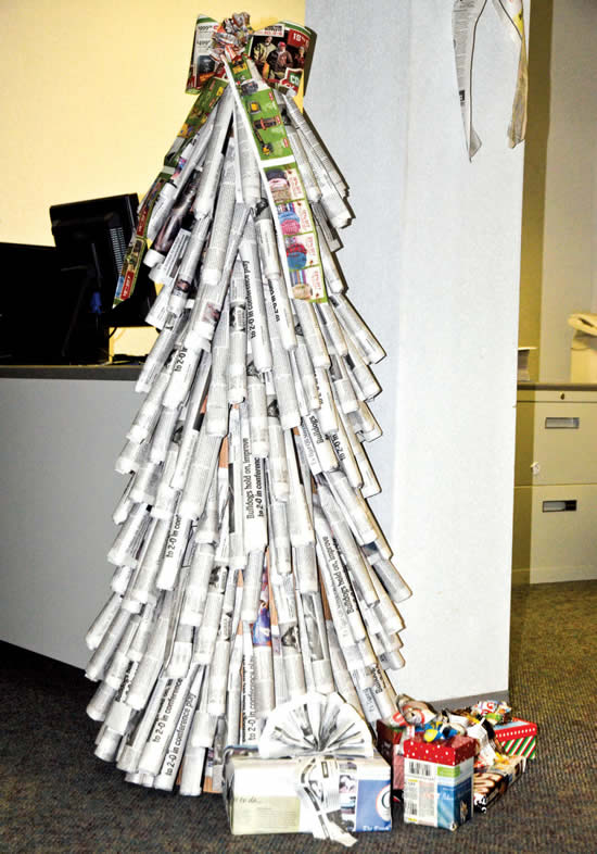 Árvore de Natal com reciclagem