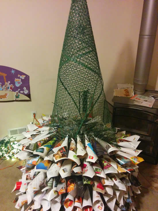 Árvore de Natal com reciclagem