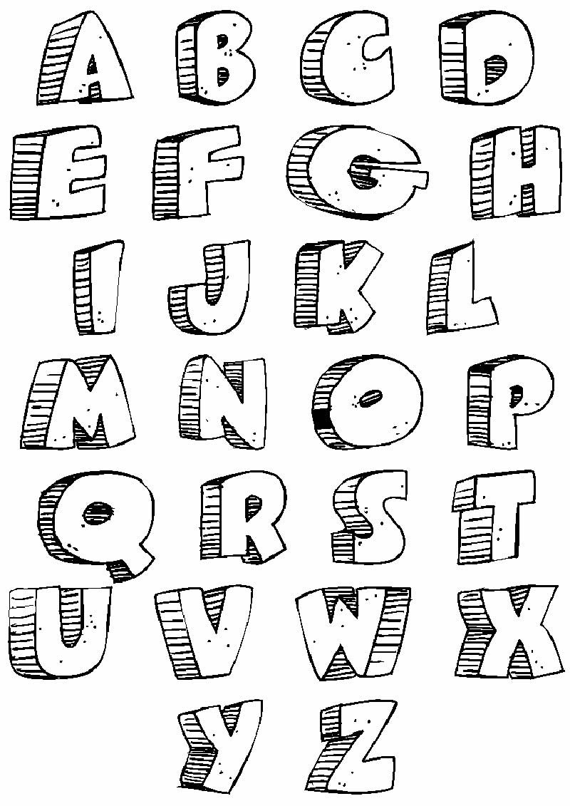 Molde do alfabeto para colorir