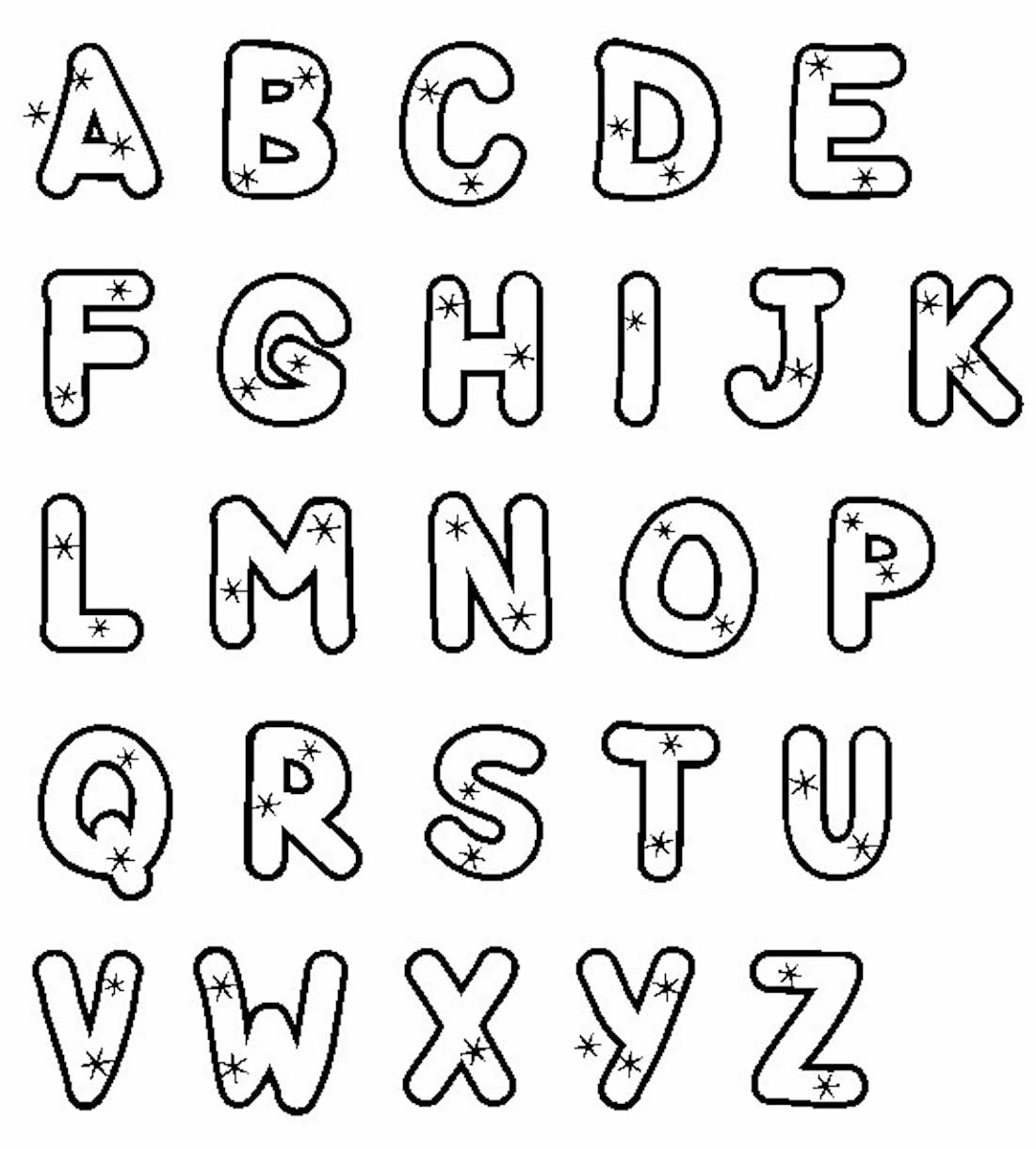 Molde do alfabeto para colorir