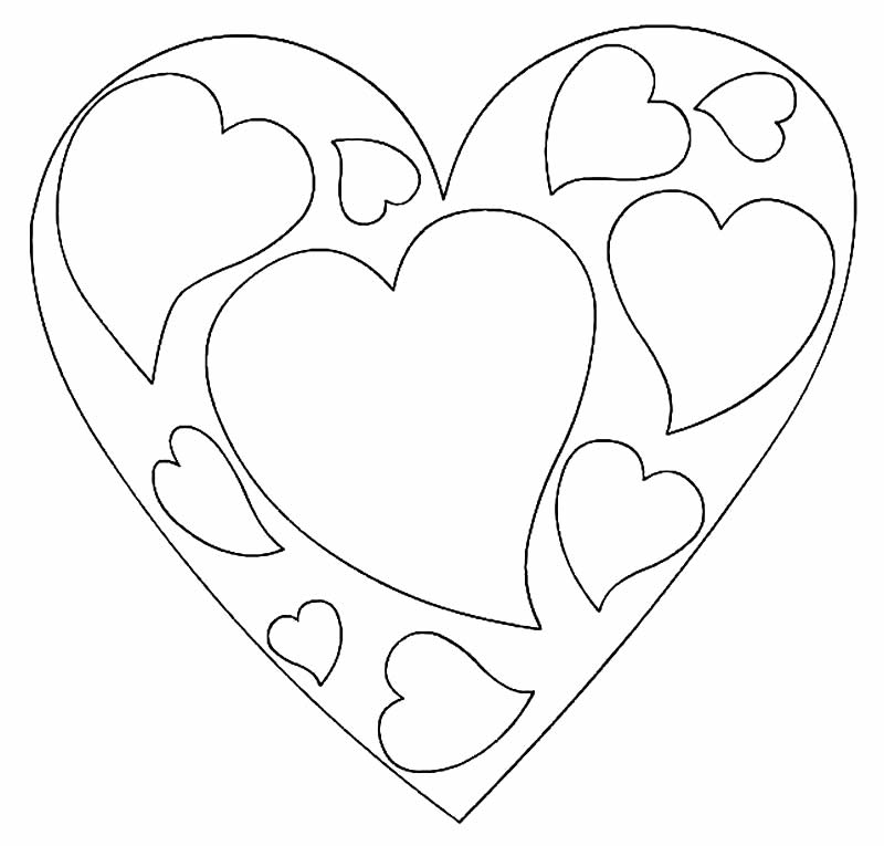 Desenhos de corações para colorir