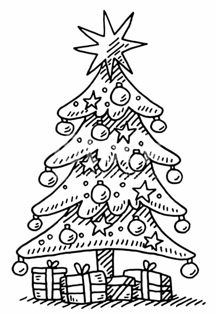 Desenho de Natal para colorir, imprimir e decalcar