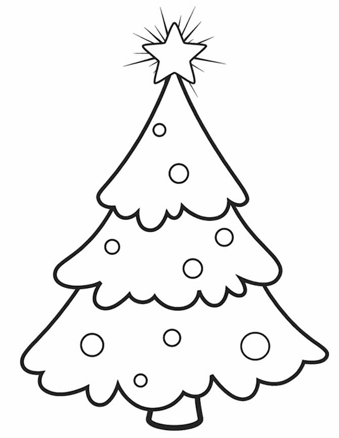 Desenho de Árvore de Natal para imprimir e colorir