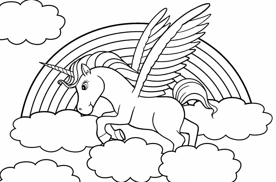 Desenho de unicórnio para colorir para crianças