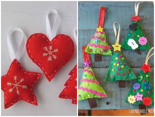 Enfeites de feltro para Árvore de Natal