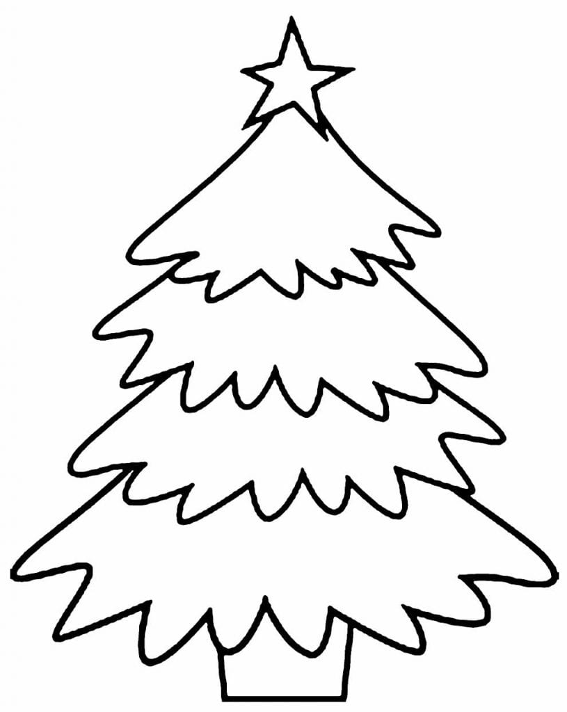 30+ Desenhos e Moldes de Árvore de Natal para colorir - Como fazer em casa