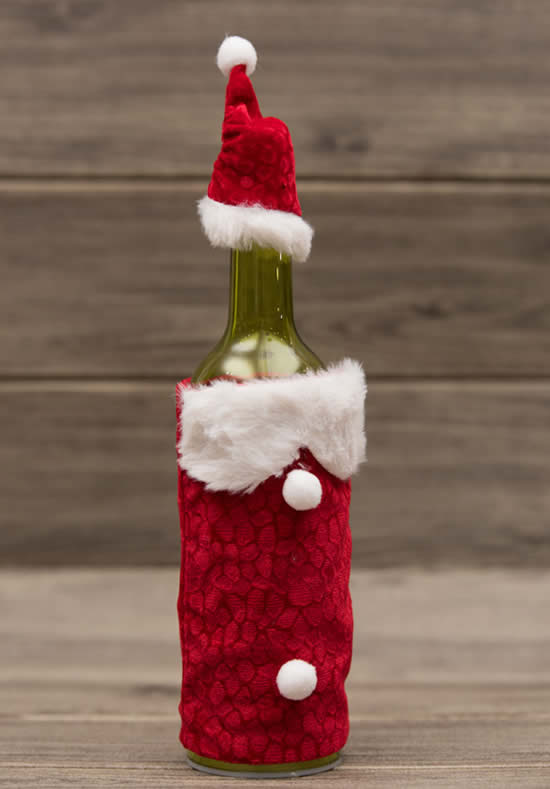 Roupinha linda de Papai Noel para garrafas