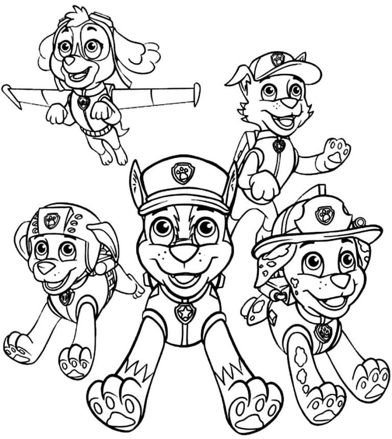 50+ Desenhos de Patrulha Canina para colorir - Como fazer em casa