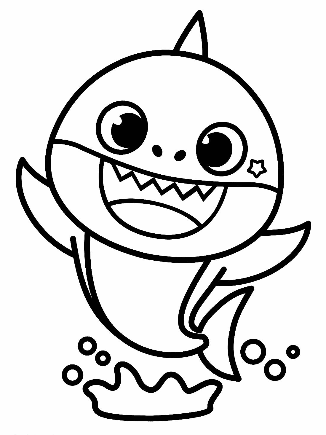 Desenho do Baby Shark para pintar