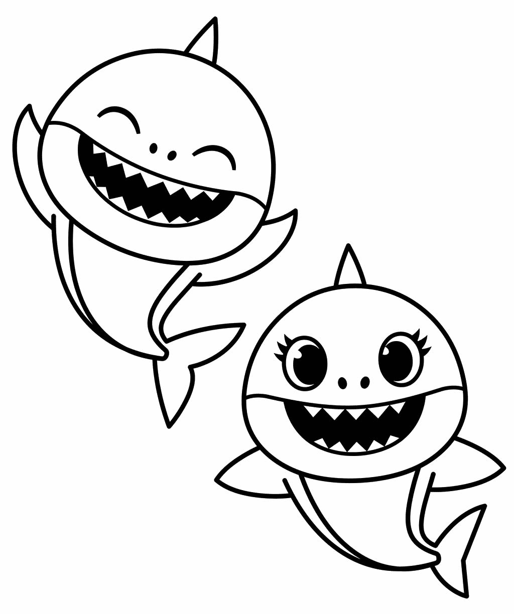 Desenho do Baby Shark para colorir