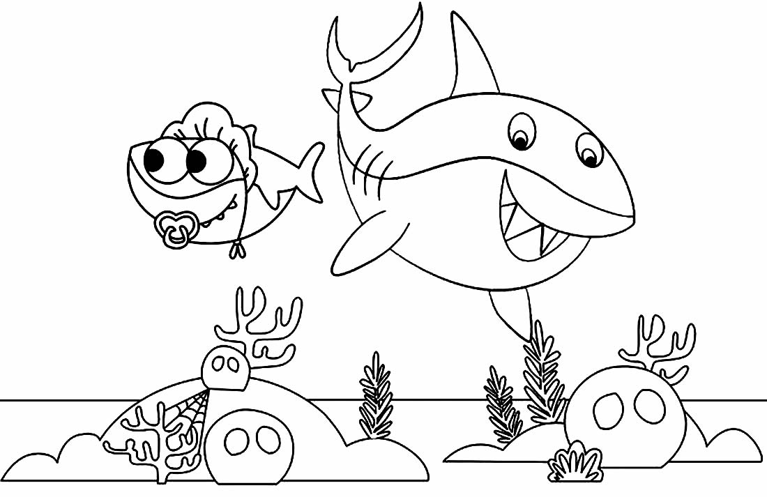 Desenho de Baby Shark para colorir