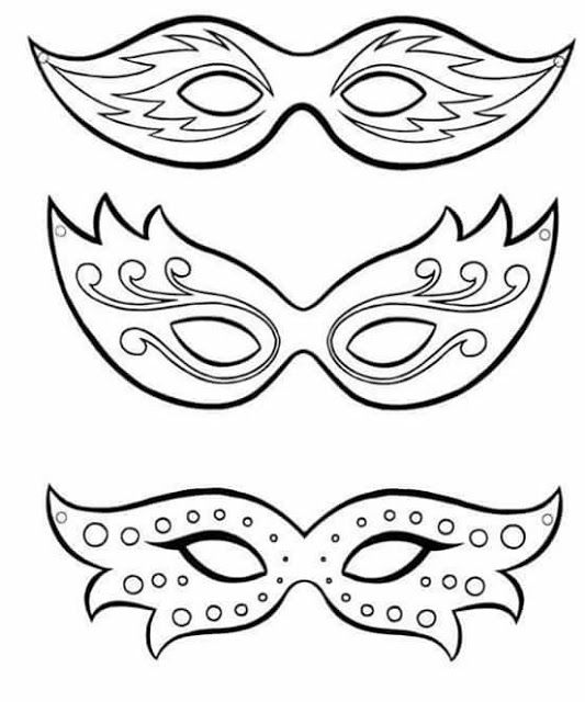moldes de máscara de carnaval