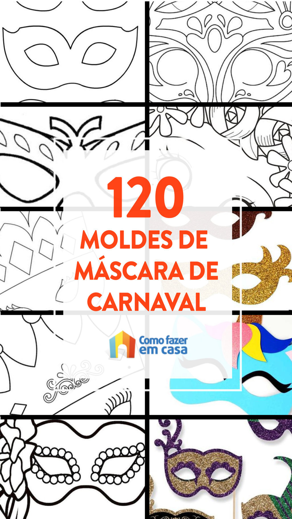 moldes de máscara de carnaval : 120 - Artesanato para fantasias